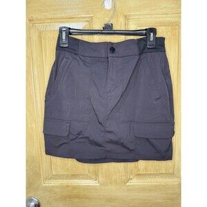 Athleta Trekkie Cargo Skort Women's 2 Black Hiking Sports Athletic Skirt